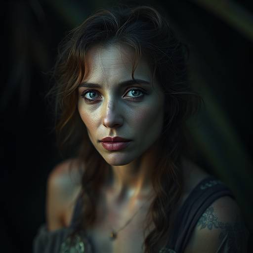 Portrait d'Isabelle Moreau, actrice incarnant la mystérieuse guérisseuse de l'île.