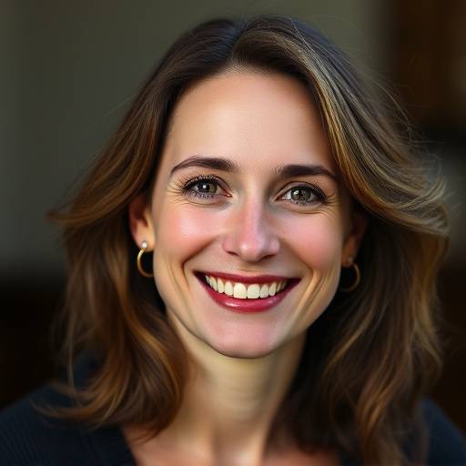 Portrait de Camille Cottin souriante, actrice principale de Dix Pour Cent.