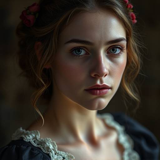 Portrait de Catherine Demaiffe, interprétant Mathilde dans 'Le Sang de la Vigne'.